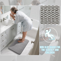 Grey Memory Foam Bath Mat (Set of 3)
