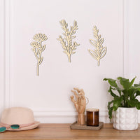3D Wooden Flowers Wall Decor (Set of 8)