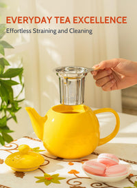 Yellow Porcelain Teapot