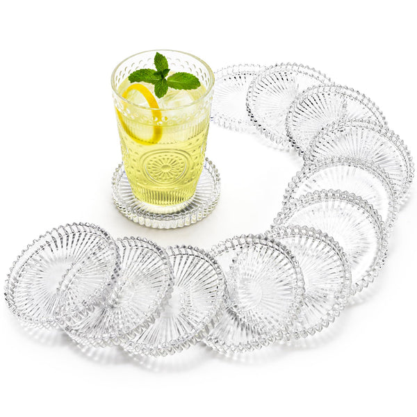 Clear Glass Candle Plates (Set of 12)