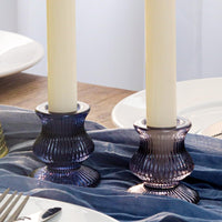 Blue & Green Taper Candle Holders (Set of 12)