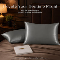 Iron Gray Silk Pillowcase