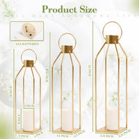 Gold Farmhouse Lanterns (Set of 3)