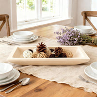 White Wooden Dough Bowl (Set of 10)