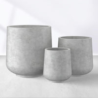 Pale Gray Concrete Planters (Set of 3)