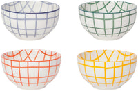 Wobbly Check Country Bowls (Set of 4)