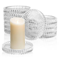 Clear Glass Candle Plates (Set of 12)