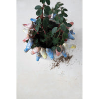 Cream Stoneware Bird Planter