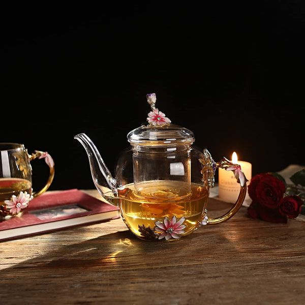 Enamel Flower Teapot