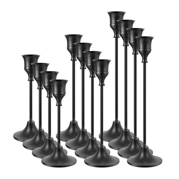Black Metal Taper Holders (Set of 12)