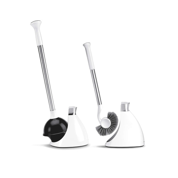 White Plunger & Toilet Brush Set