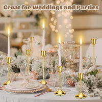 Gold Brass Taper Candle Holders (Set of 24)
