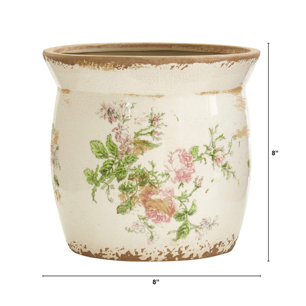 White Tuscan Ceramic Planter