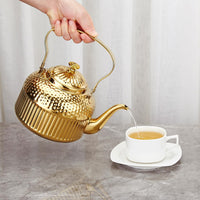 Gold Steel Infuser Teapot