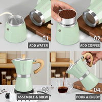 Green Stovetop Espresso Maker