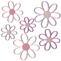 Purple Daisy Wall Decor (Set of 6)