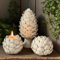White Ceramic Artichoke Decor (Set of 3)