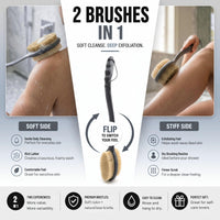 Gray Long-Handle Body Brush