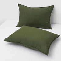 Mossy Green Linen Pillowcases (Set of 2)