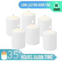 White Pillar Candles (Set of 6)