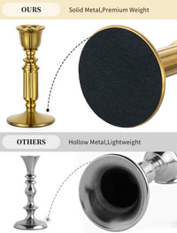 Gold Brass Taper Holders (Set of 6)