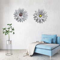 Galvanized Metal Flowers (Set of 2)