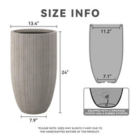 Tapered Weathered Concrete Planter