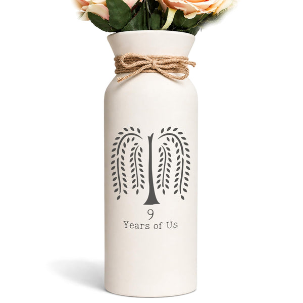 White Willow Pottery Vase