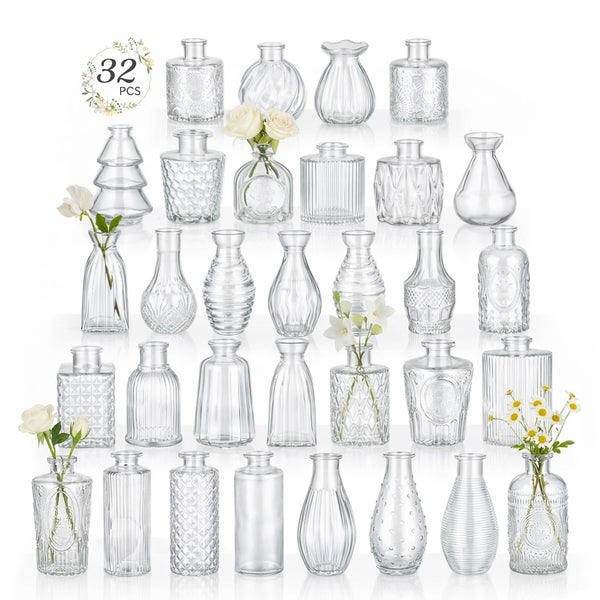 Transparent Glass Bud Vases