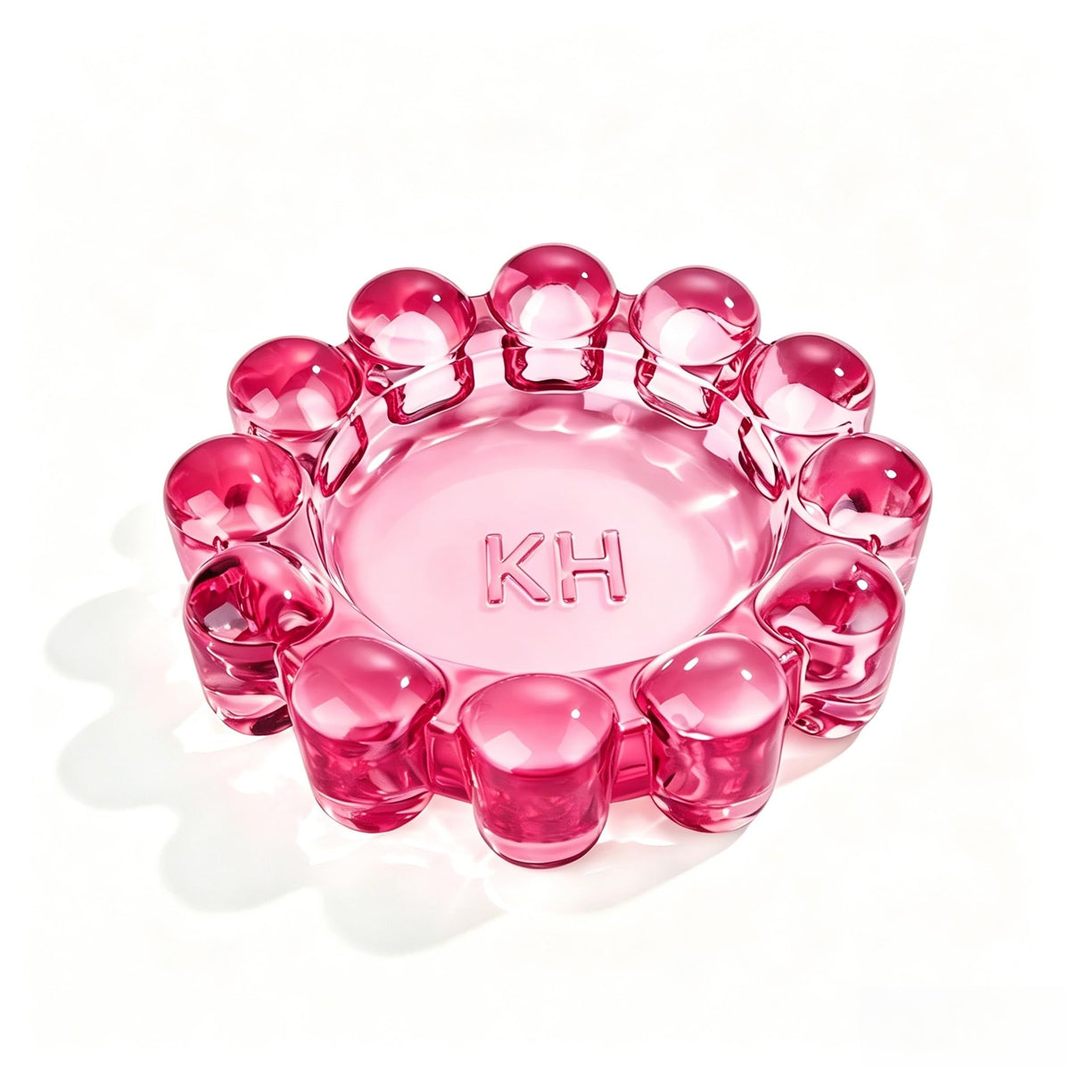 Red Bubble Glass Candle Dish