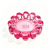 Red Bubble Glass Candle Dish
