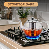 Clear Glass Infuser Teapot