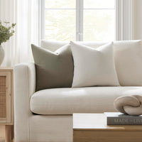 Ivory Linen Throw Pillow Cover (Set of 2)