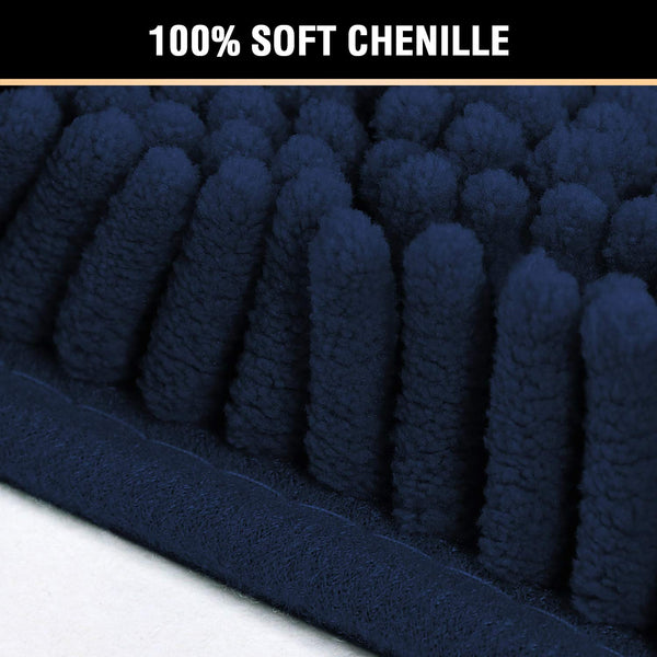 Navy Shag Bath Mat