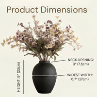 Black Ovoid Flower Vase