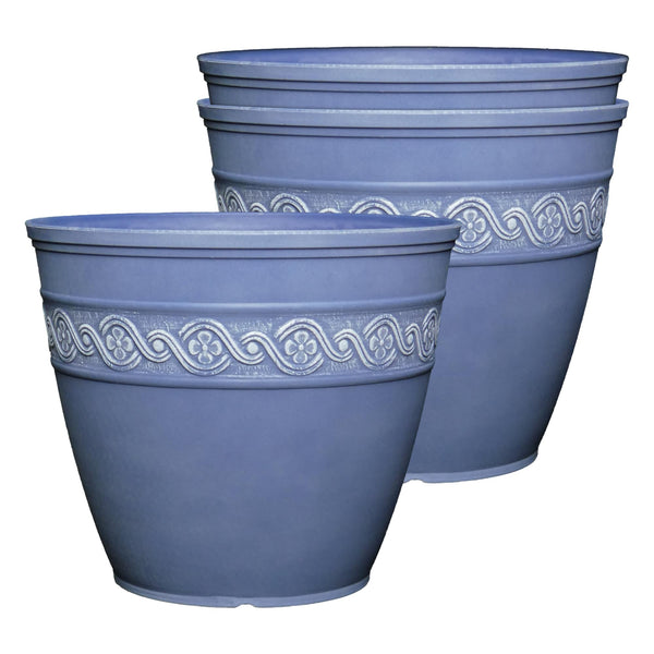 Slate Blue Round Planter (Set of 3)