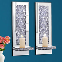 Mirrored Wall Candle Sconces (Set of 2)