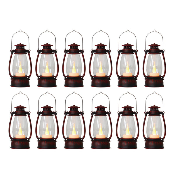 Brushed Red Mini Lanterns (Set of 12)