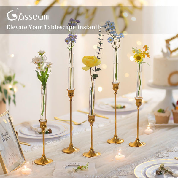 Glass Bud Vase Candle Holder (Set of 6)