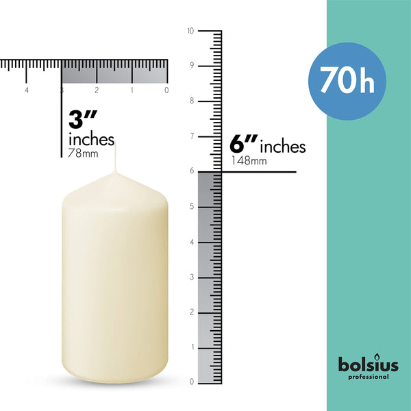 Ivory Dripless Pillar Candles (Set of 6)