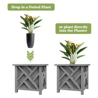 Gray Lattice Planters (Set of 2)