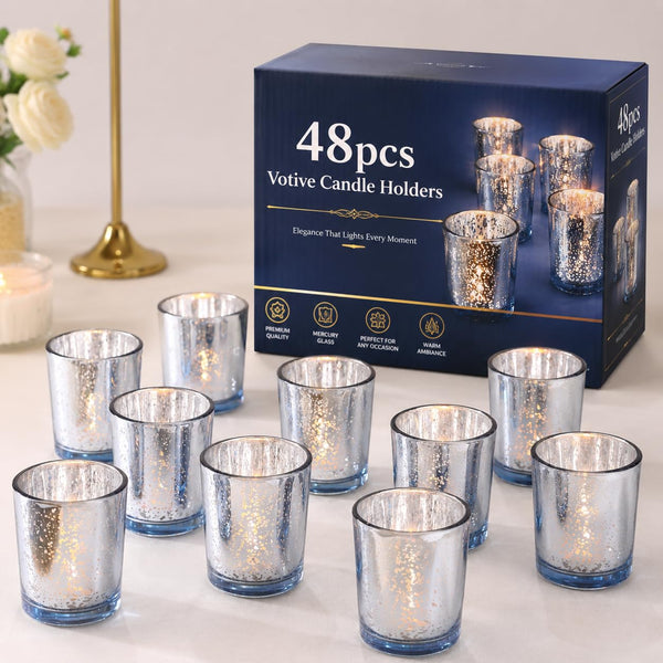 Blue Glass Votive Holders
