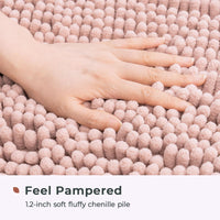 Dusty Pink Chenille Bath Mat