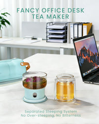 Blue One-Touch Teapot
