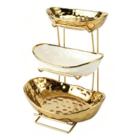 Gold Three-Tier Fruit Stand