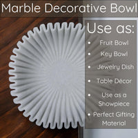 White Marble Ruffle Bowl