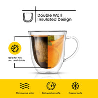 Brown Double-Wall Mugs (Set of 2)