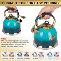 Blue Whistling Tea Kettle