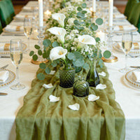 Green Glass Bud Vases (Set of 12)