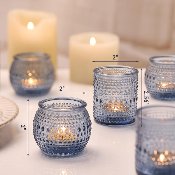 Blue Votive Candle Holders (Set of 16)